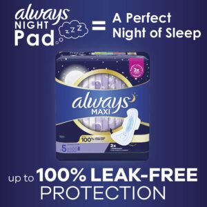 Always Maxi Pads Size 5, Extra Heavy Overnight with Wings, 14 Count - Image 17