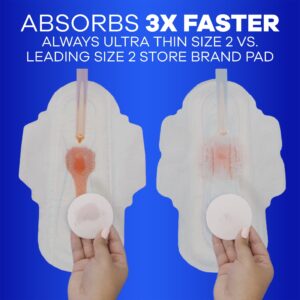 Always Ultra Thin Pads Without Wings, Size 2, Long Super Absorbency, 40 CT - Image 3