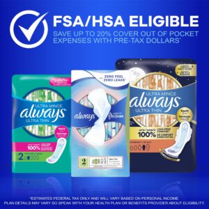 Always Ultra Thin Pads Without Wings, Size 2, Long Super Absorbency, 40 CT - Image 8