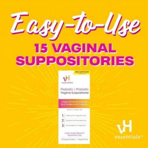 vH Essentials Prebiotic & Probiotic Vaginal Suppositories, pH Balance and Odor Control, Supports Feminine Intimate Health, 15-Count - Image 5