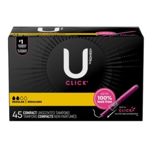U by Kotex Click Compact Tampons, Regular, Unscented, 16 Count - Image 11