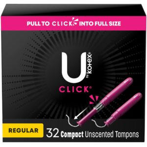 U by Kotex Click Compact Tampons, Regular, Unscented, 16 Count - Image 12