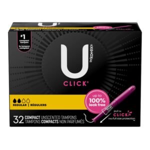 U by Kotex Click Compact Tampons, Regular, Unscented, 16 Count - Image 13