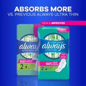 Always Ultra Thin Pads with Wings, Size 2, Long Super Absorbency, 42 Count - Image 7
