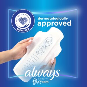 Always Infinity Feminine Pads with Wings, Size 5, Extra Heavy Overnight Absorbency, unscented, 30 Ct - Image 19