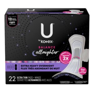 U by Kotex Balance Ultra Thin Overnight Pads with Wings, Extra Heavy Absorbency, 22 Ct - Image 11