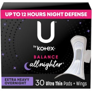 U by Kotex Balance Ultra Thin Overnight Pads with Wings, Extra Heavy Absorbency, 22 Ct - Image 12
