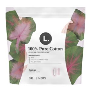 L. Ultra Thin Liners for Women, Regular, 100% Pure Cotton Top Layer 100 Ct - Image 9