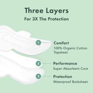 Rael Organic Cotton Cover Menstrual Regular Pads, Unscented, Chlorine Free, 16 Count - Image 3