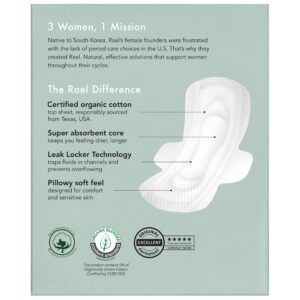 Rael Organic Cotton Cover Menstrual Regular Pads, Unscented, Chlorine Free, 16 Count - Image 5