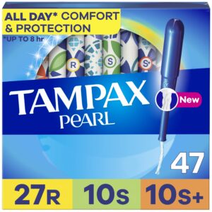 Tampax Pearl Tampons Trio Multipack with LeakGuard Braid, Regular/Super/Super Plus Absorbency, 34 Ct - Image 12