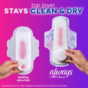 Always Radiant Feminine Pads with Wings, Size 2, Heavy Absorbency, Scented, 36 CT - Image 22