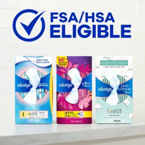 Always Radiant Feminine Pads with Wings, Size 2, Heavy Absorbency, Scented, 36 CT - Image 27