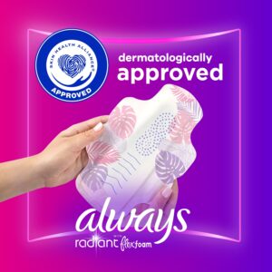 Always Radiant Feminine Pads with Wings, Size 2, Heavy Absorbency, Scented, 36 CT - Image 44