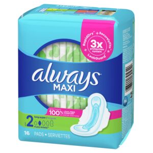 Always Maxi Pads with Wings, Size 2, Long Super Absorbency, 60 CT - Image 30