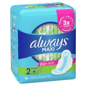 Always Maxi Pads with Wings, Size 2, Long Super Absorbency, 60 CT - Image 31