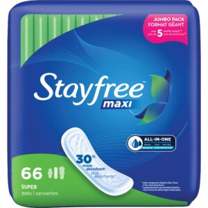 Stayfree Maxi Super Pads Wingless, Unscented, 66 Ct, Absorbs 30% More, Multi-Fluid Absorption, Comfortably Dry for up to 8 Hours - Image 3