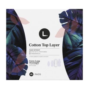 L. Ultra Thin Pads for Women, Overnight Absorbency, Organic Cotton Top Layer, Unscented Pads with Wings, 48 CT - Image 11