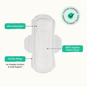 Honey Pot 100% Organic Cotton Cover Cooling Herbal Infusion Regular Pads, 20 Count - Image 7
