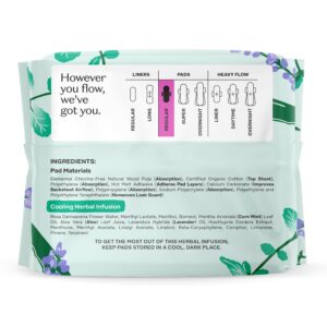 Honey Pot 100% Organic Cotton Cover Cooling Herbal Infusion Regular Pads, 20 Count - Image 11