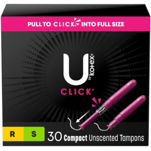 U by Kotex Click Compact Multipack Tampons, Regular/Super, Unscented, 45 Count - Image 10