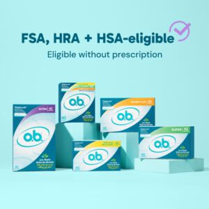 o.b. Tampons Ultra Absorbency, Applicator Free Tampons, Fragrance-Free, 40 Ct - Image 12