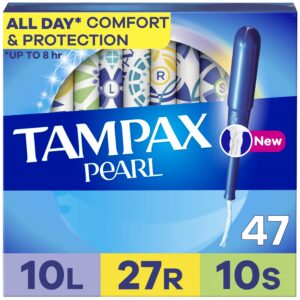 Tampax Pearl Tampons Trio Multipack with LeakGuard Braid, Light/Regular/Super Absorbency, 34 Ct - Image 12