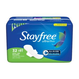 Stayfree Ultra Thin Super Long Pads With Wings, 32ct, Multi-Fluid Protection For Up To 8 Hours, With Odor Neutralizer - Image 8