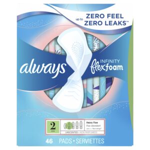 Always Infinity Feminine Pads with Wings, Size 2, Heavy Absorbency, Unscented, 32 Count - Image 22