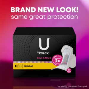 U by Kotex Balance Ultra Thin Pads with Wings, Regular Absorbency, 50 Count - Image 3