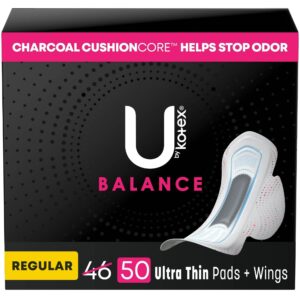 U by Kotex Balance Ultra Thin Pads with Wings, Regular Absorbency, 50 Count - Image 12