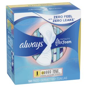 Always Infinity Feminine Pads with Wings, Size 1, Regular Absorbency, Unscented, 36 Count - Image 19