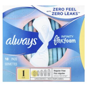 Always Infinity Feminine Pads with Wings, Size 1, Regular Absorbency, Unscented, 36 Count - Image 32