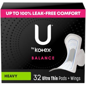 U by Kotex Balance Ultra Thin Pads with Wings, Heavy Absorbency, 46 Count - Image 12