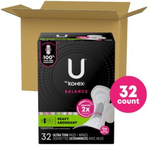 U by Kotex Balance Ultra Thin Pads with Wings, Heavy Absorbency, 46 Count - Image 13