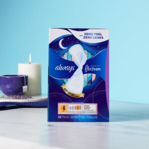 Always Infinity Feminine Pads with wings, Size 4, Overnight Absorbency, Unscented, 38 Ct - Image 7