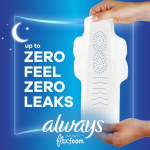 Always Infinity Feminine Pads with wings, Size 4, Overnight Absorbency, Unscented, 38 Ct - Image 23