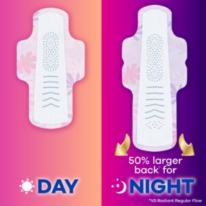 Always Radiant Feminine Pads with Wings, Size 4, Overnight Absorbency, Scented, 20 Count - Image 4