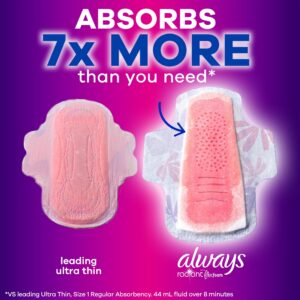 Always Radiant Feminine Pads with Wings, Size 4, Overnight Absorbency, Scented, 20 Count - Image 7