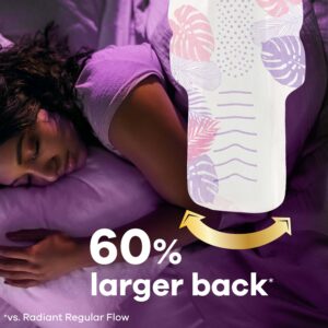 Always Radiant Feminine Pads with Wings, Size 4, Overnight Absorbency, Scented, 20 Count - Image 13