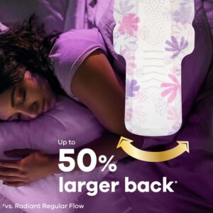 Always Radiant Feminine Pads with Wings, Size 4, Overnight Absorbency, Scented, 20 Count - Image 25