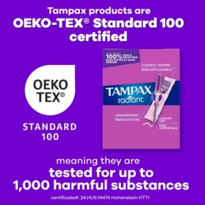 Tampax Radiant Tampons with LeakGuard Braid, Super Absorbency, 28 Count - Image 10