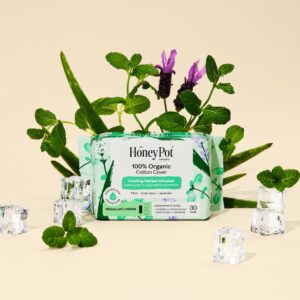 Honey Pot 100% Organic Cotton Cover Cooling Herbal Infusion Regular Liners, 30 Count - Image 5