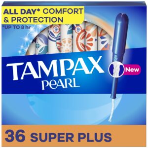 Tampax Pearl Tampons with LeakGuard Braid, Super Plus Absorbency, 36 Count - Image 1