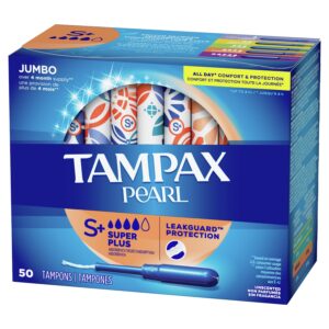 Tampax Pearl Tampons with LeakGuard Braid, Super Plus Absorbency, 36 Count - Image 35