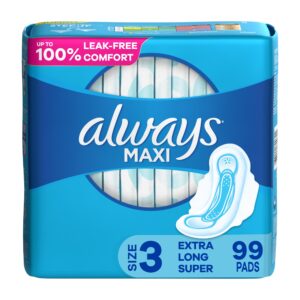 Always Maxi Pads with Wings, Size 3, Extra Long Super Absorbency, 33 CT - Image 10
