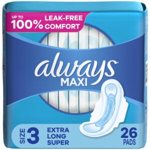 Always Maxi Pads with Wings, Size 3, Extra Long Super Absorbency, 33 CT - Image 20