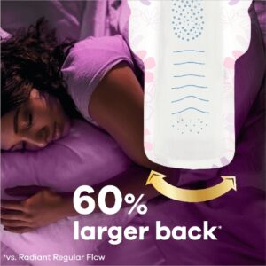 Always Radiant Feminine Pads with Wings, Size 5, Extra Heavy Overnight Absorbency, Scented, 18 Count - Image 15