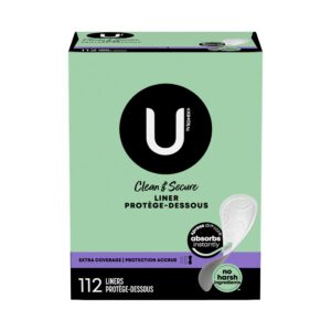 U by Kotex Clean & Secure Panty Liners, Light Absorbency, Extra Coverage, 112 Count - Image 10