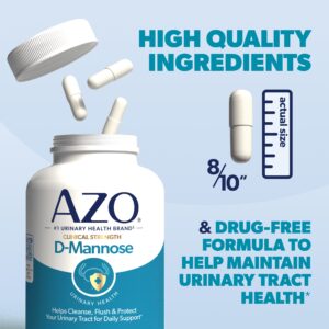 AZO D-Mannose Urinary Tract Health Dietary Supplement, 120 Count - Image 3